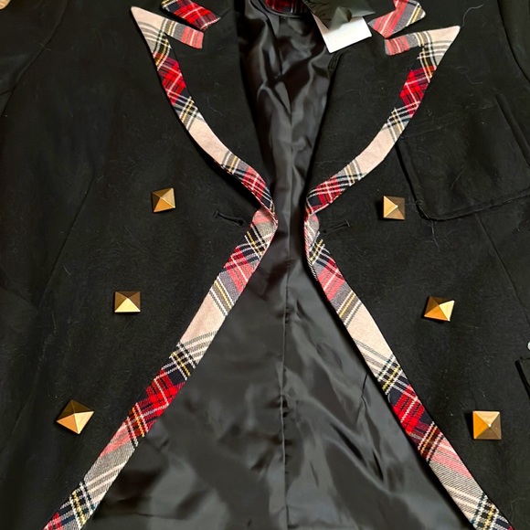 NWT Priorities black with Red plaid detailing jacket - Picture 3 of 5